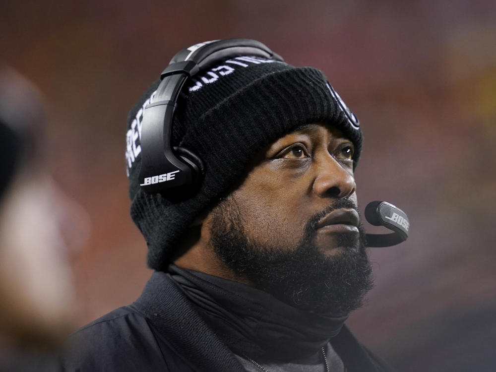 Pittsburgh Steelers head coach Mike Tomlin watches from the sideline during the first half of an NFL wild-card playoff game against the Kansas City Chiefs in January. Tomlin is currently the league's only Black head coach.