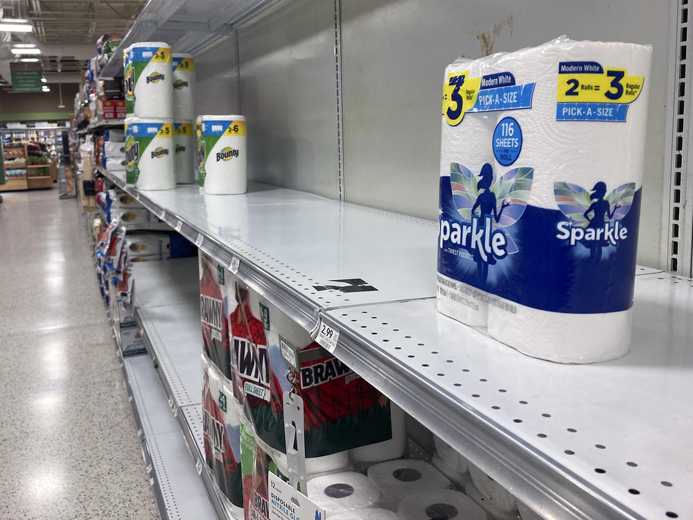 Supermarkets such as this one in Orlando, Fl., are experiencing a shortage of some products as the omicron variant infects workers and worsens supply chain woes.