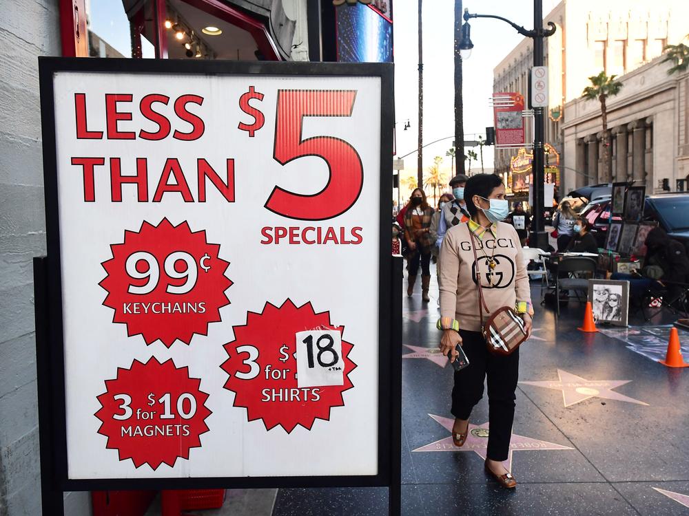 A store in Hollywood, Calif., displays a sign showing a raised price for one of its offers. Consumer prices are rising at their fastest annual pace in nearly 40 years.