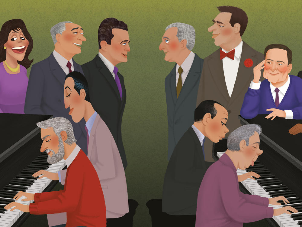 Illustrator Peter Emmerich says he drew on both research and his own personal memories to draw people like Stephen Sondheim. 