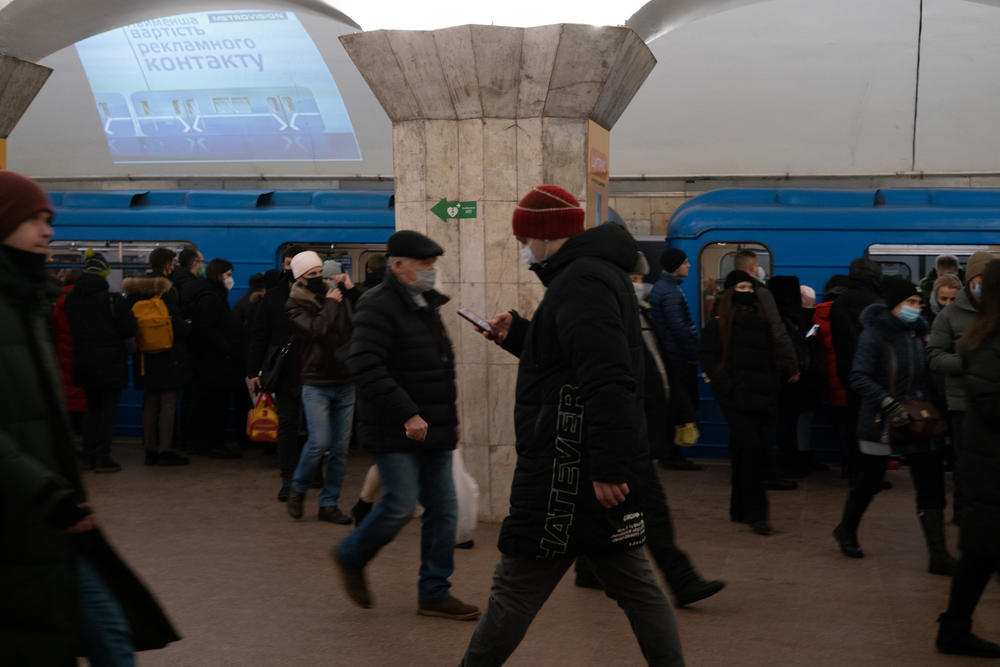 People going about their day in the Ukrainian capital, Kyiv, earlier this week. More Ukrainians have been looking toward the West as Russia has become aggressive.