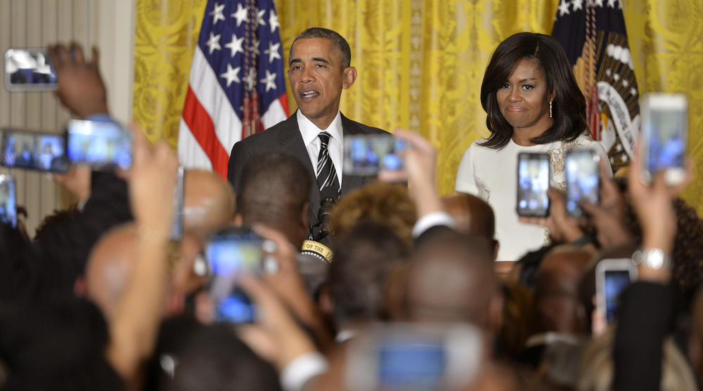 President Barack Obama and first lady Michelle Obama host the annual reception for Black History Month at the White House on Feb. 18, 2016.