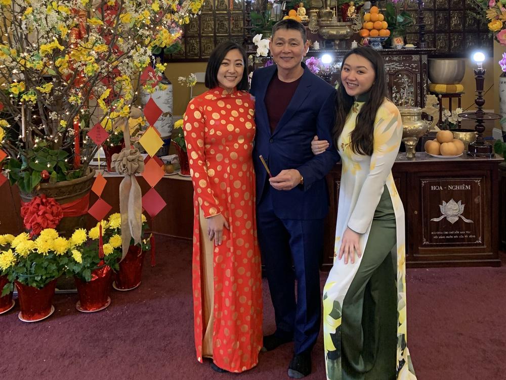 Kathleen Hoang, left, and her family celebrate the Lunar New Year in Fort Belvoir, Va., in 2020.