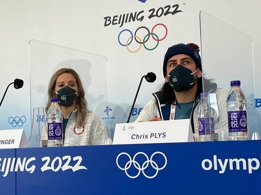 Curlers Vicky Persinger and Chris Plys will be the first U.S. athletes to compete in Beijing in a mixed doubles match against Australia two days ahead of the opening ceremony.