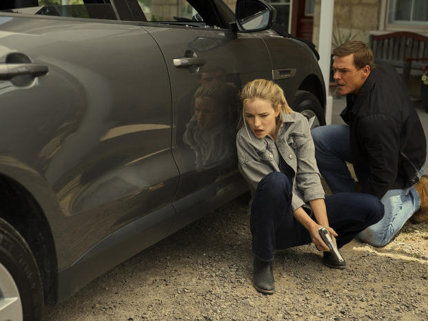 Willa Fitzgerald and Alan Ritchson are on the hunt for justice in <em>Reacher</em>.
