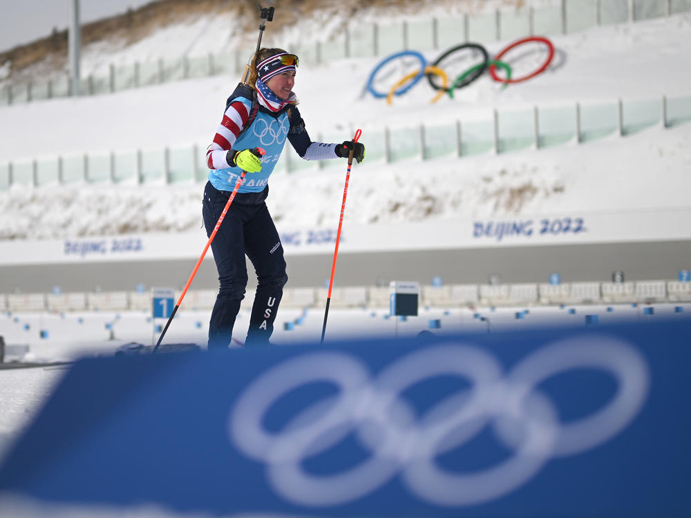 Team USA at a Biathlon Training Session ahead of the Beijing 2022 Winter Olympic Games on January 31, 2022 in Zhangjiakou, China