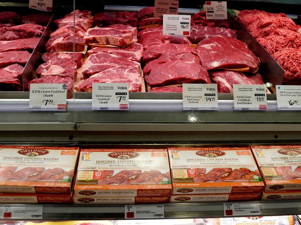 Meat prices at a grocery store in New York City on Jan. 12, the day of the last consumer price index report, which showed inflation at 7%.