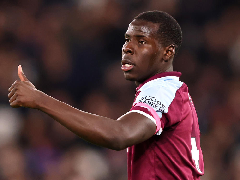 Kurt Zouma of West Ham United reacts during the Premier League match with Watford at London Stadium on Tuesday. Zouma has apologized after a video showed him abusing cats.