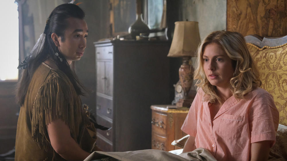 In<em> Ghost</em>s, a young couple inherits a mansion that's home to various spirits. When the woman has a near-death experience, she becomes able to see and talk to the ghosts.
