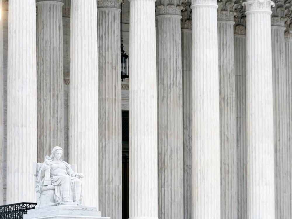 The Contemplation of Justice statue outside the U.S. Supreme Court on Feb. 7.