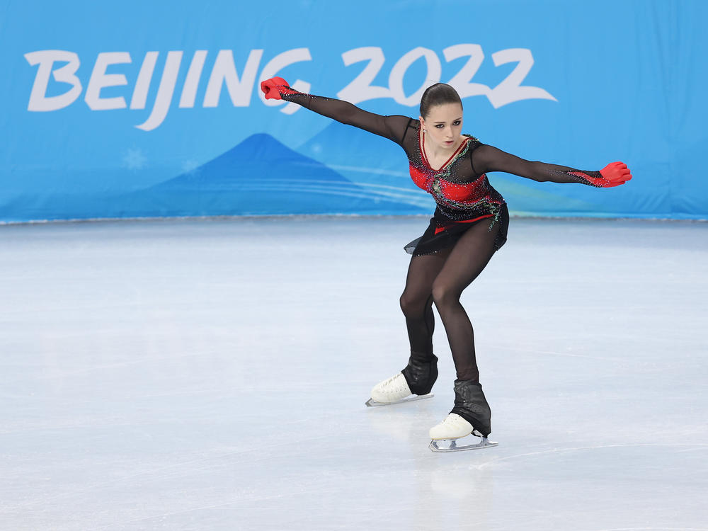 Kamila Valieva of the Russia Olympic Committee performs her history-making routine at the figure skating team event earlier this week.