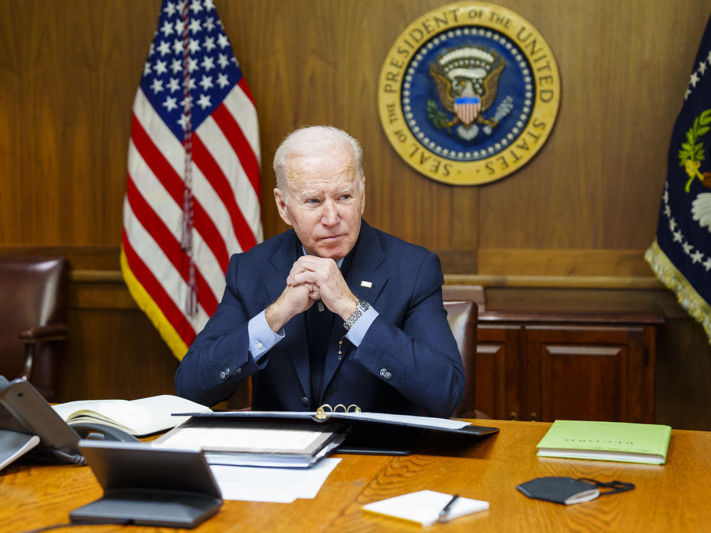 President Biden speaks with President Vladimir Putin over the phone Saturday about the escalating crisis near the Ukraine border. Biden told Putin the U.S. and its allies would 