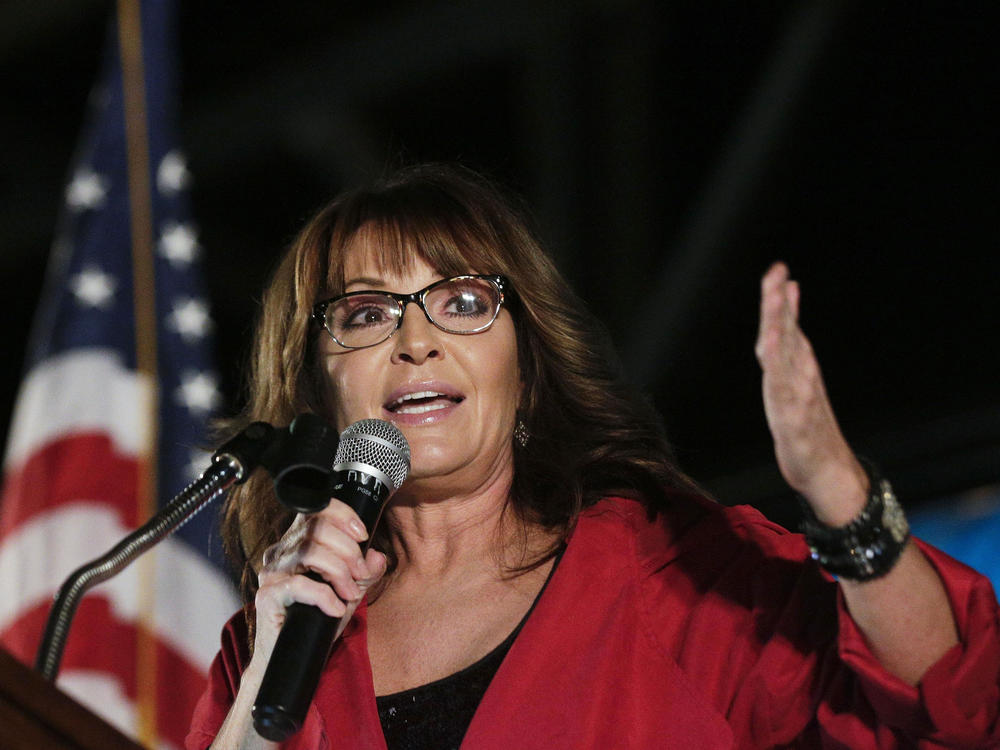 Former vice presidential candidate Sarah Palin at a rally in 2017.