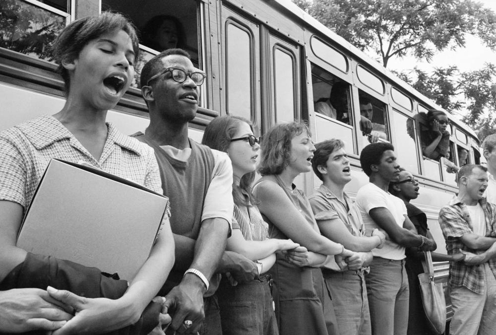 Freedom Summer volunteers prepare to head south at the conclusion of orientation, Oxford, Ohio, June 1964.
