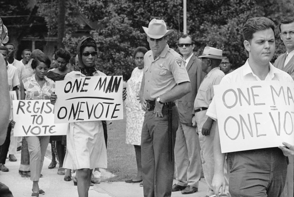Voting rights demonstrators during Freedom Summer in Greenwood, Miss., July 1964.