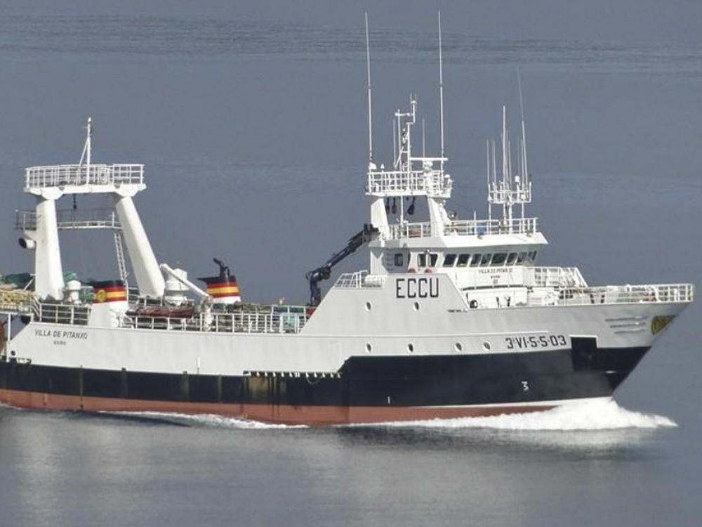 This undated photo shows the Spanish 'Villa de Pitanxo' fishing boat, which sank off Newfoundland on Tuesday. Search operations were ongoing to locate other members of the 24-person crew.