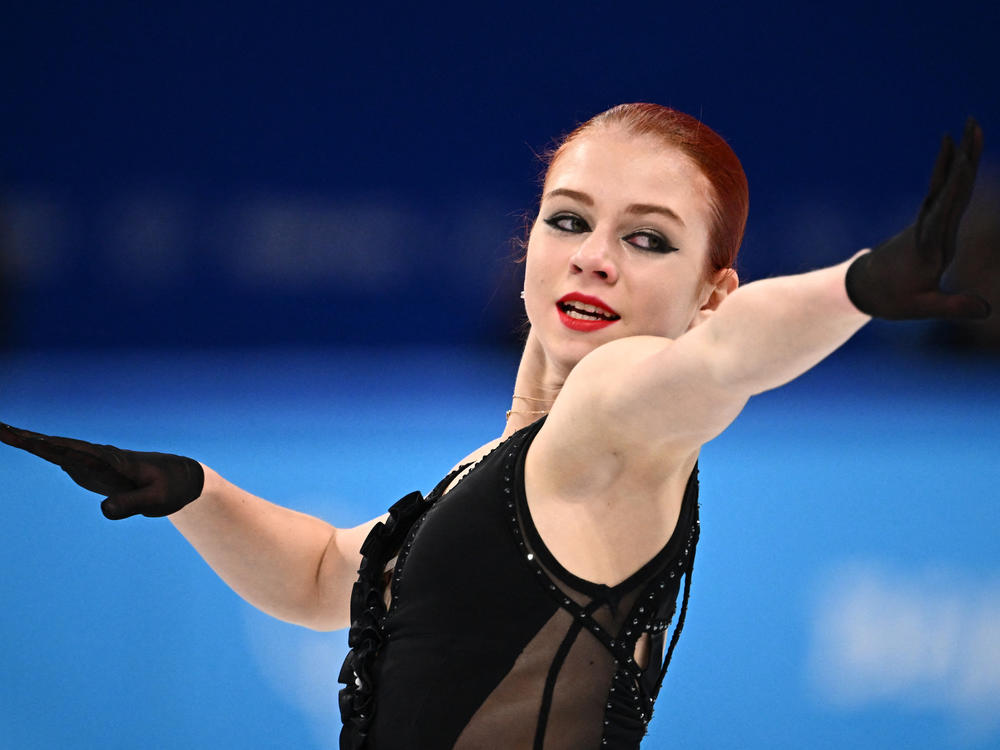 Russia's Alexandra Trusova competes in the women's free skating program during the Beijing 2022 Winter Olympic Games.