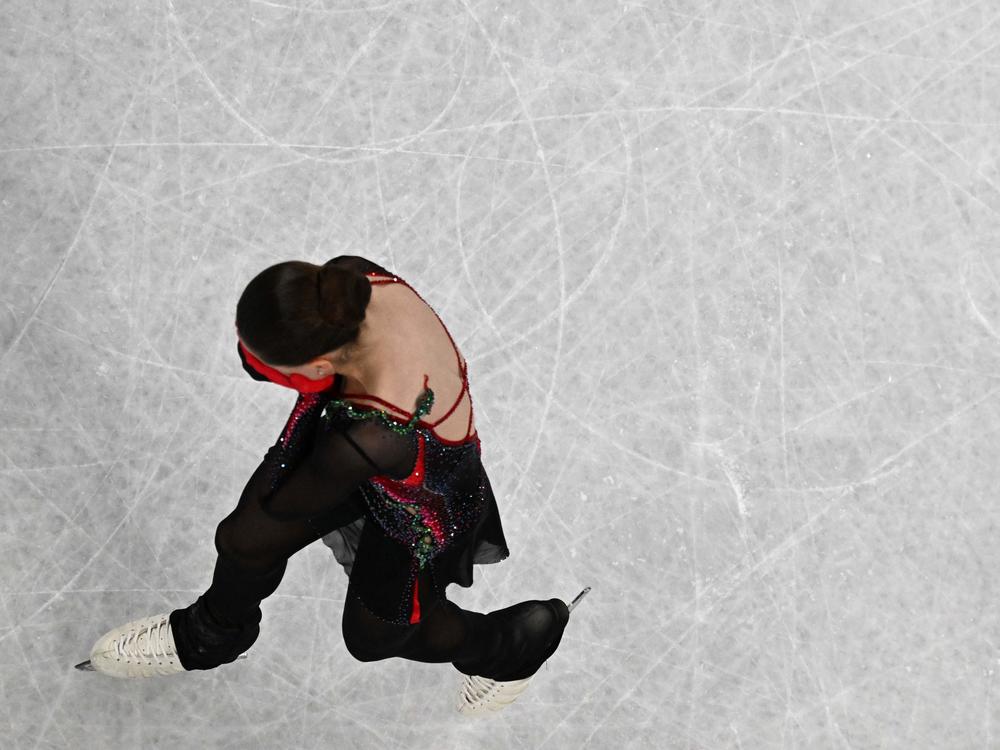 Russia's Kamila Valieva leaves the ice after a disappointing performance in the women's figure skating event during the Beijing 2022 Winter Olympic Games.