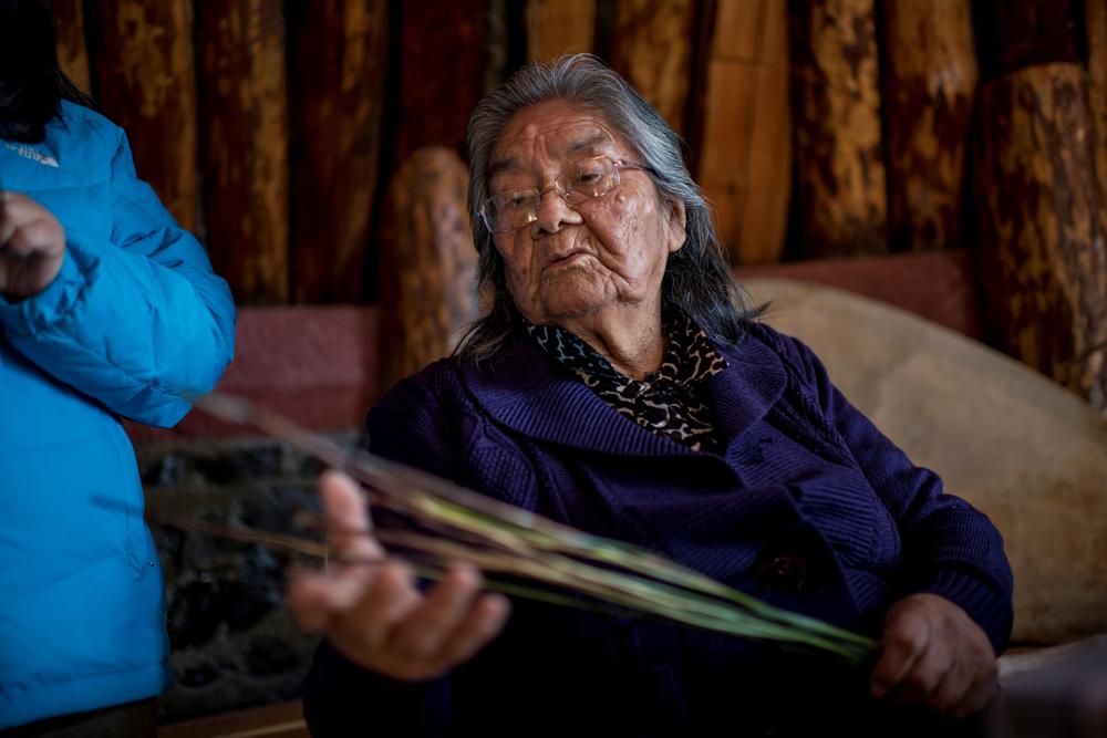 Cristina Calderón, the last known native speaker of the Yaghan language, is pictured in the local community center in Puerto Williams, southern Chile, on April 23, 2017. Cristina Calderon has been recognized as a Living Human Treasure under UNESCO's Convention for the Safeguarding of Immaterial Heritage.