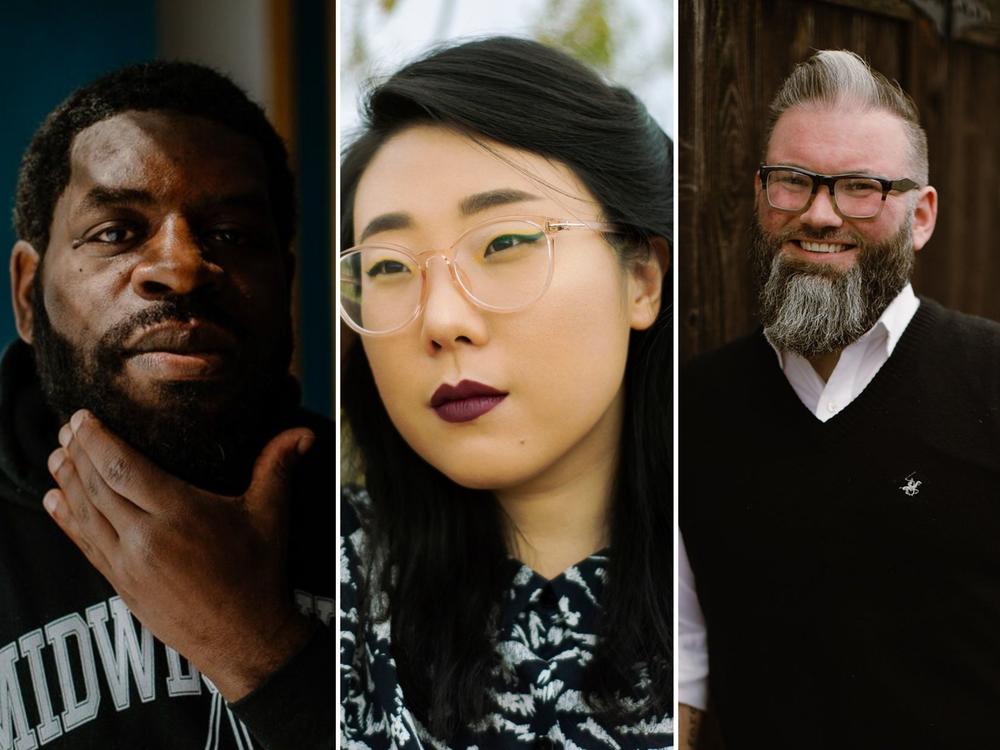 Poets Hanif Abdurraqib, Franny Choi, Dan 