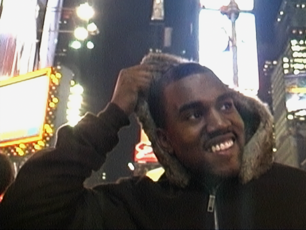 Kanye West in Times Square.