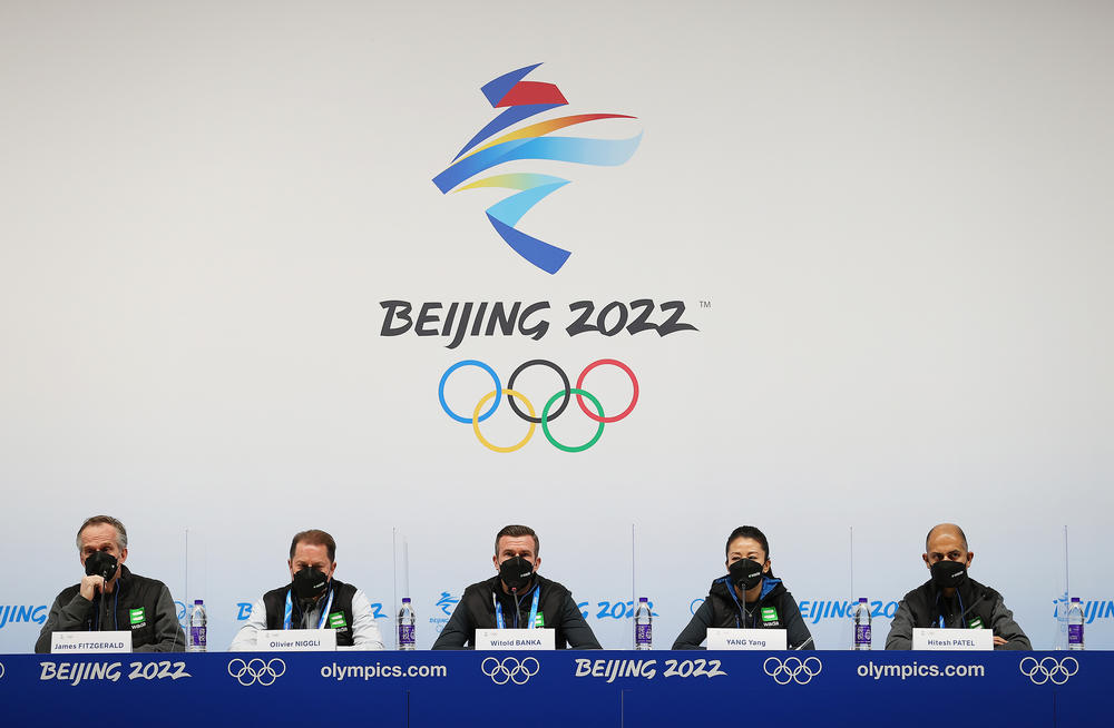 World Anti-Doping Agency officials address the media during the WADA Anti-Doping Press Conference ahead of the Beijing 2022 Winter Olympic Games earlier this month.