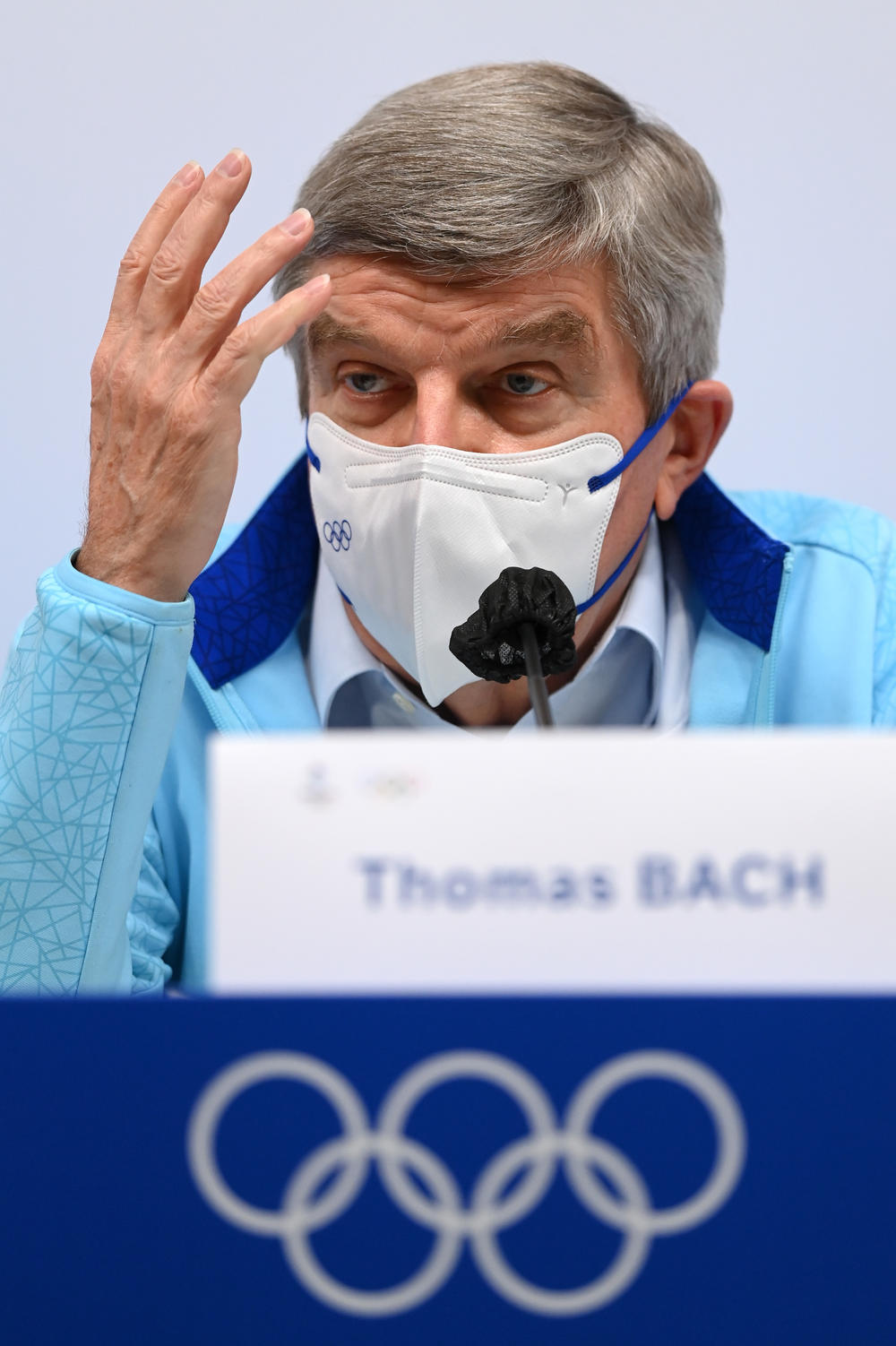 Thomas Bach, the International Olympic Committee president, speaks to the media during his closing press conference of the Games on Friday in Beijing.