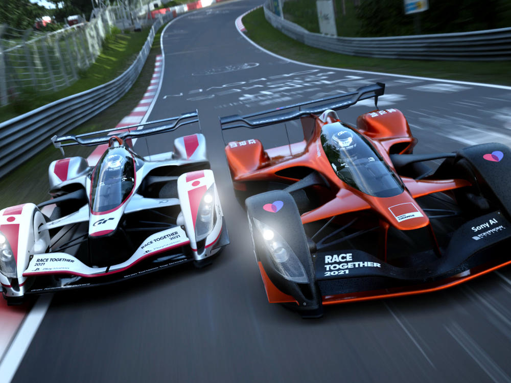 The Gran Turismo Sophy A.I. does a lap of the course.
