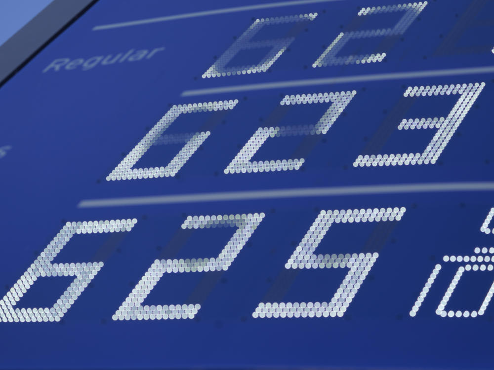 Gasoline prices are displayed at a Chevron gas station in downtown Los Angeles on Feb. 18. Crude oil prices are surging toward $100 a barrel, raising the prospect of even higher gasoline prices.