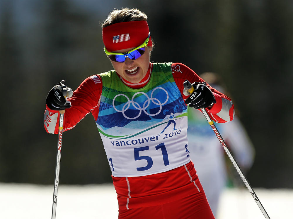 Holly Brooks, competing here during the 2010 Vancouver Winter Olympics, is now a licensed therapist. 