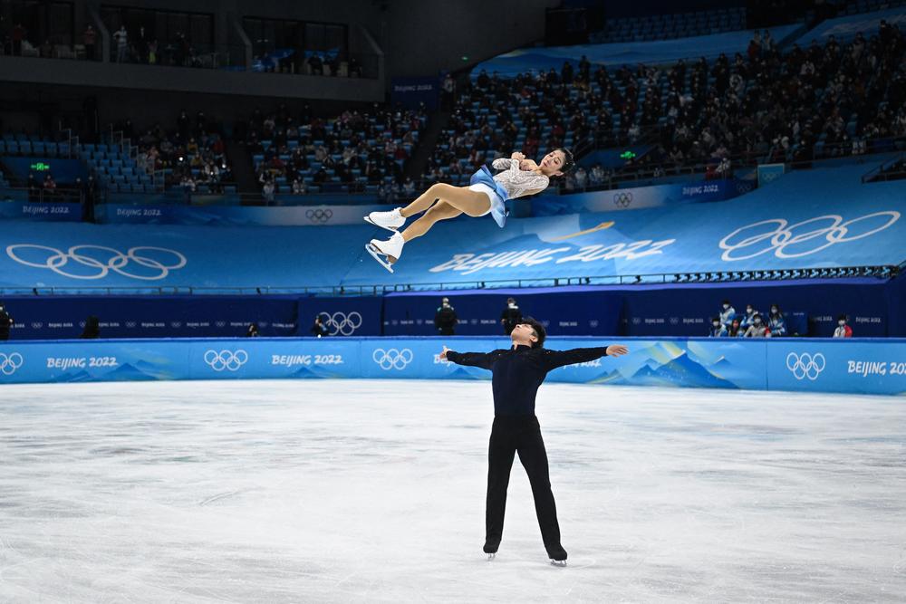 China's Sui Wenjing and Han Cong compete in the pairs free skate on Feb. 19.