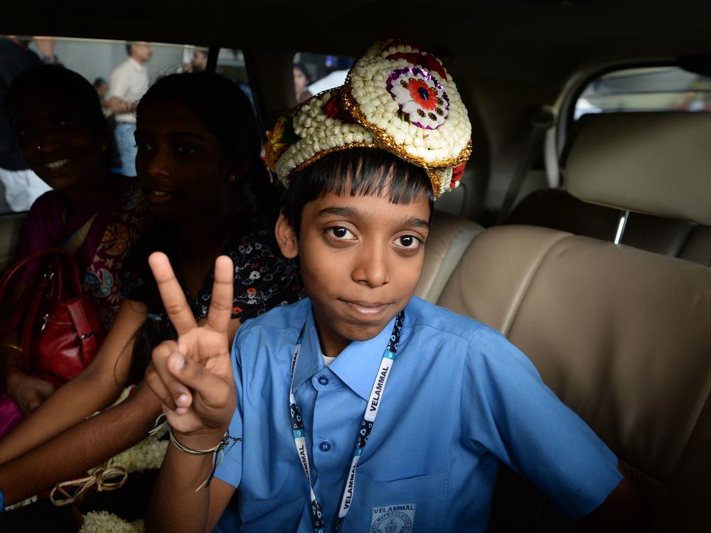 Indian chess prodigy Rameshbabu Praggnanandhaa, shown here in 2018, has beaten world champion Magnus Carlsen.