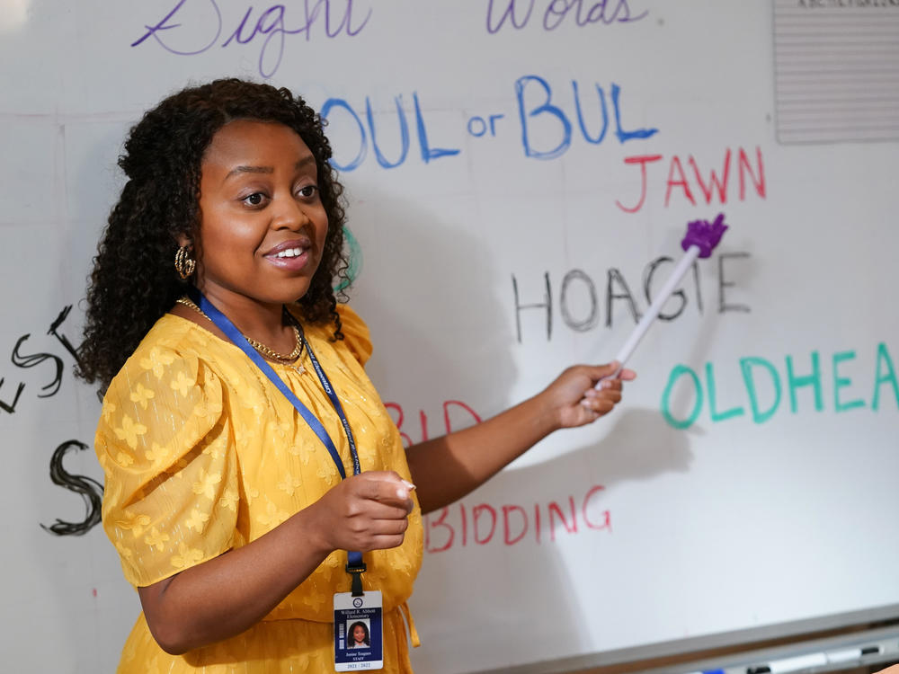 <em>Abbott Elementary</em> creator and showrunner Quinta Brunson plays second grade teacher Janine Teagues on the mockumentary.