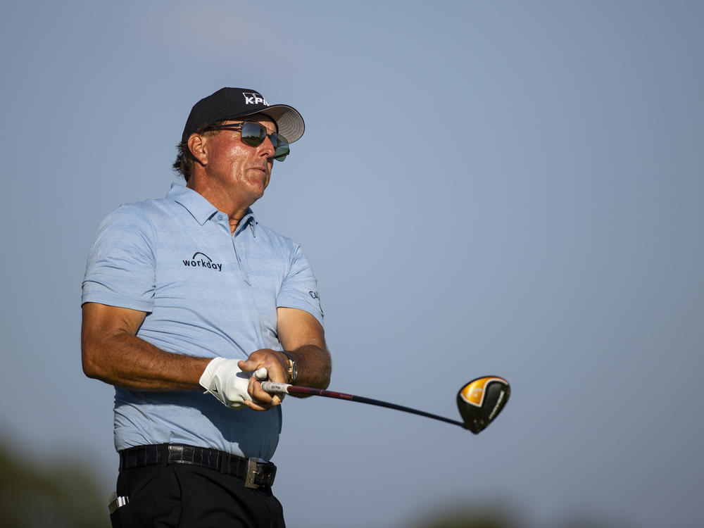 Phil Mickelson, seen at the Charles Schwab Series at Ozarks National in 2020, says he 
