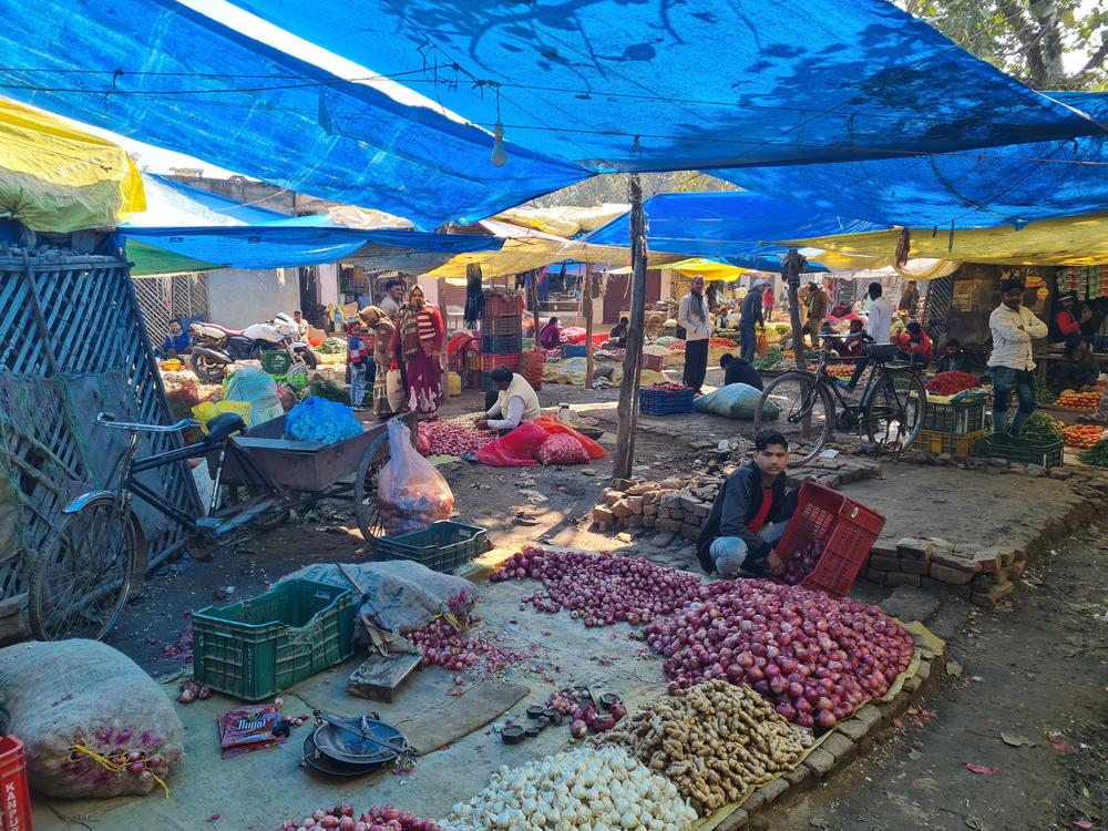 The vegetable market in Bangarmau, Uttar Pradesh, where Faisal Husain, 18, was arrested in May 2021 for allegedly violating COVID-19 lockdown rules. He died in police custody.