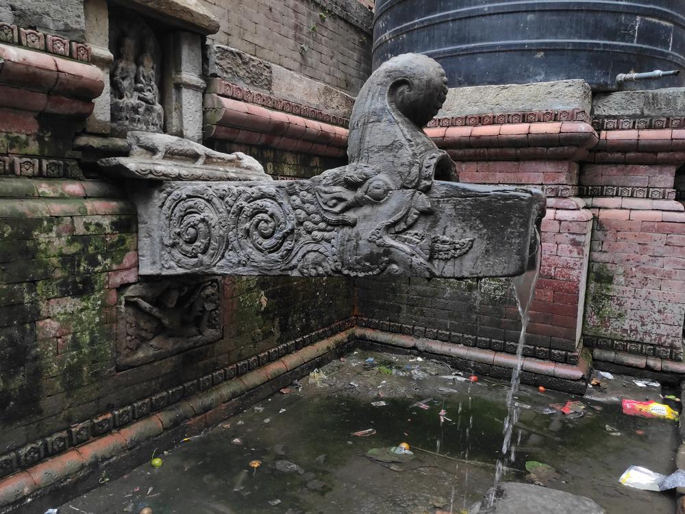 A stone carved Hiti still provides water around the clock in Nepal's Kathmandu Valley.