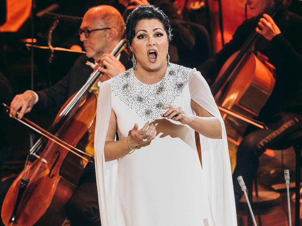 Star Russian soprano Anna Netrekbo singing in Metz, France in February 2020.