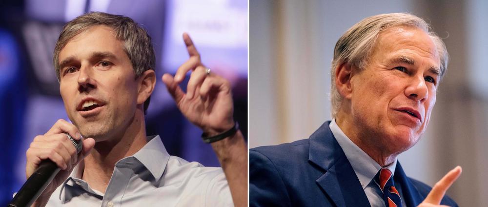 Former U.S. Rep. Beto O'Rourke, D-Texas (left), and Texas Gov. Greg Abbott.