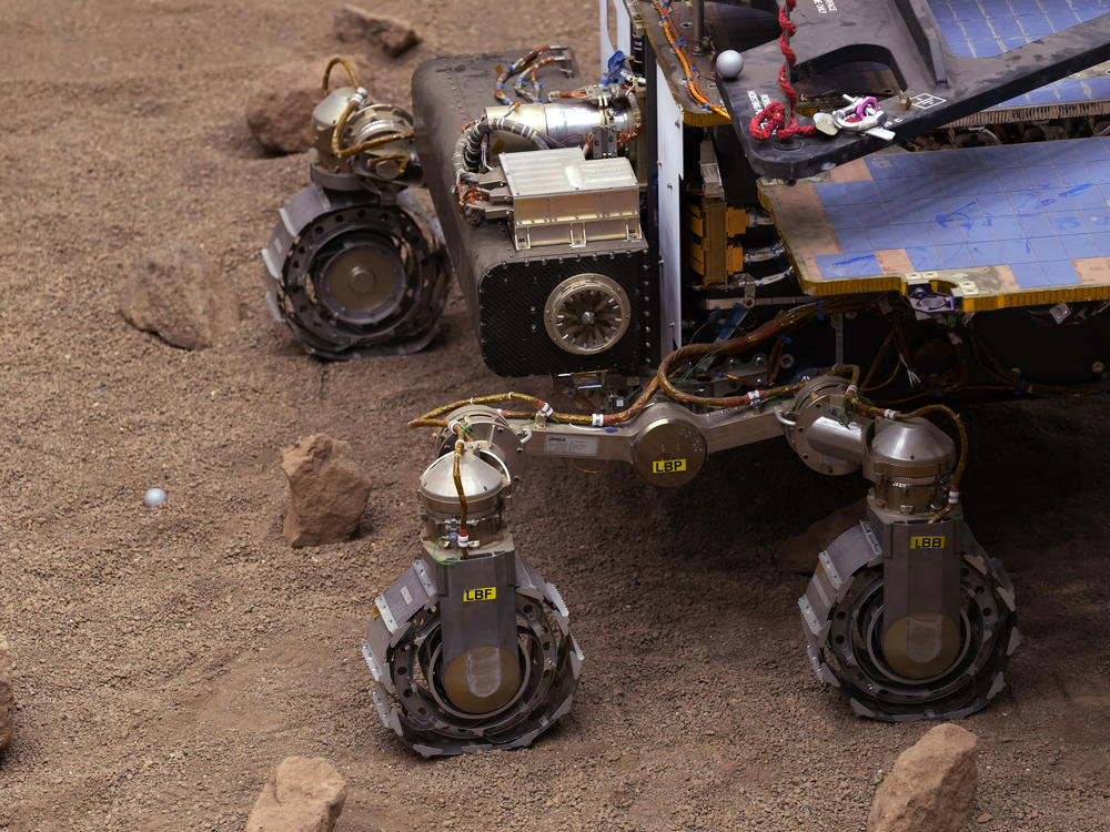 The prototype rover Amalia is a copy of rover Rosalind Franklin that is set to explore Mars in the next ExoMars mission that searches for signs of life on the planet. The mission was set for 2022, but as Russia pushes ahead with its invasion of Ukraine, the agency said that timeline is unlikely.