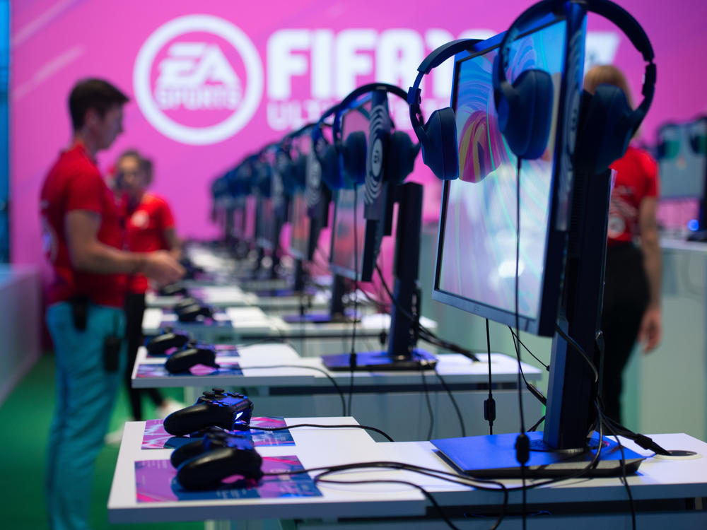 Gaming consoles where visitors can try out the 