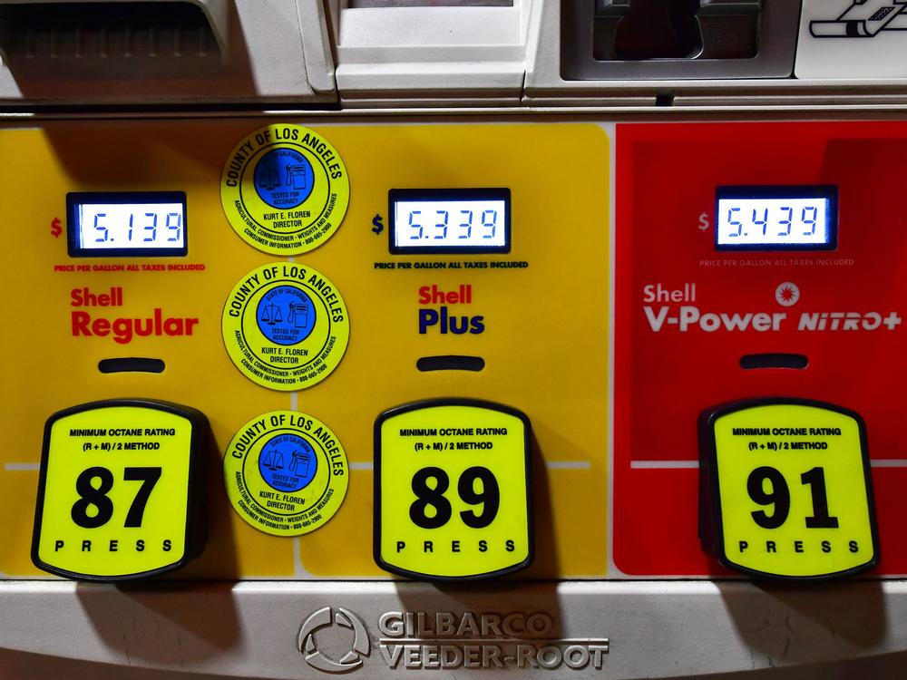 Gas prices reach over $5 a gallon at a station in Los Angeles on Friday. Oil prices continue to surge after Russia's invasion of Ukraine, with some analysts describing market conditions as verging on 