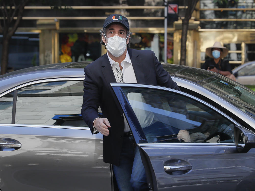 Michael Cohen arrives at his Manhattan apartment on May 21, 2020, in New York City. Former President Donald Trump's longtime personal lawyer was released from federal prison because of the coronavirus pandemic.