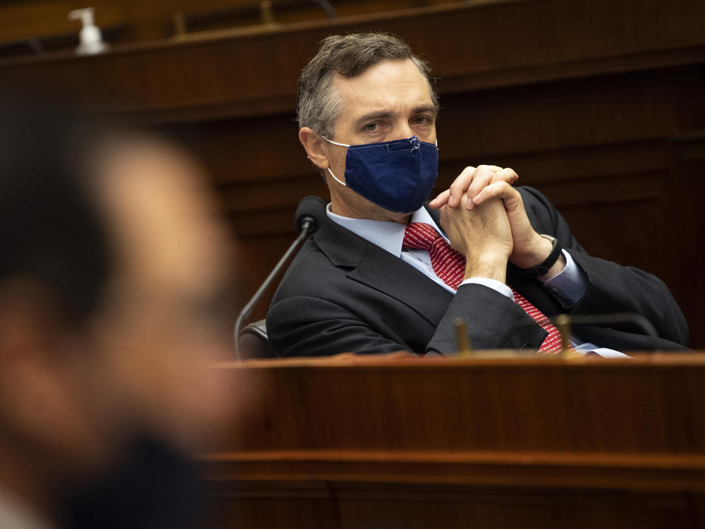 Rep. Van Taylor, R-Texas, is pictured during a House committee hearing on Capitol Hill in September 2020. Taylor announced Wednesday he was dropping his bid for reelection.