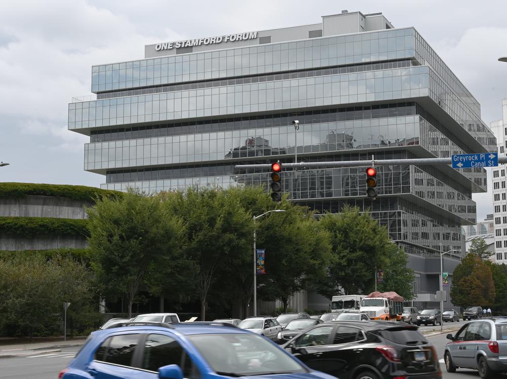 The headquarters of Purdue Pharma LP, the maker of the painkiller OxyContin, are seen in Stamford, Conn.