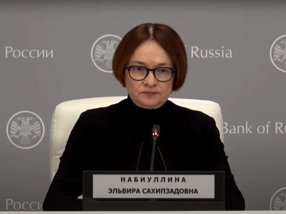 The head of the Central Bank of Russia, Elvira Nabiullina, last week.