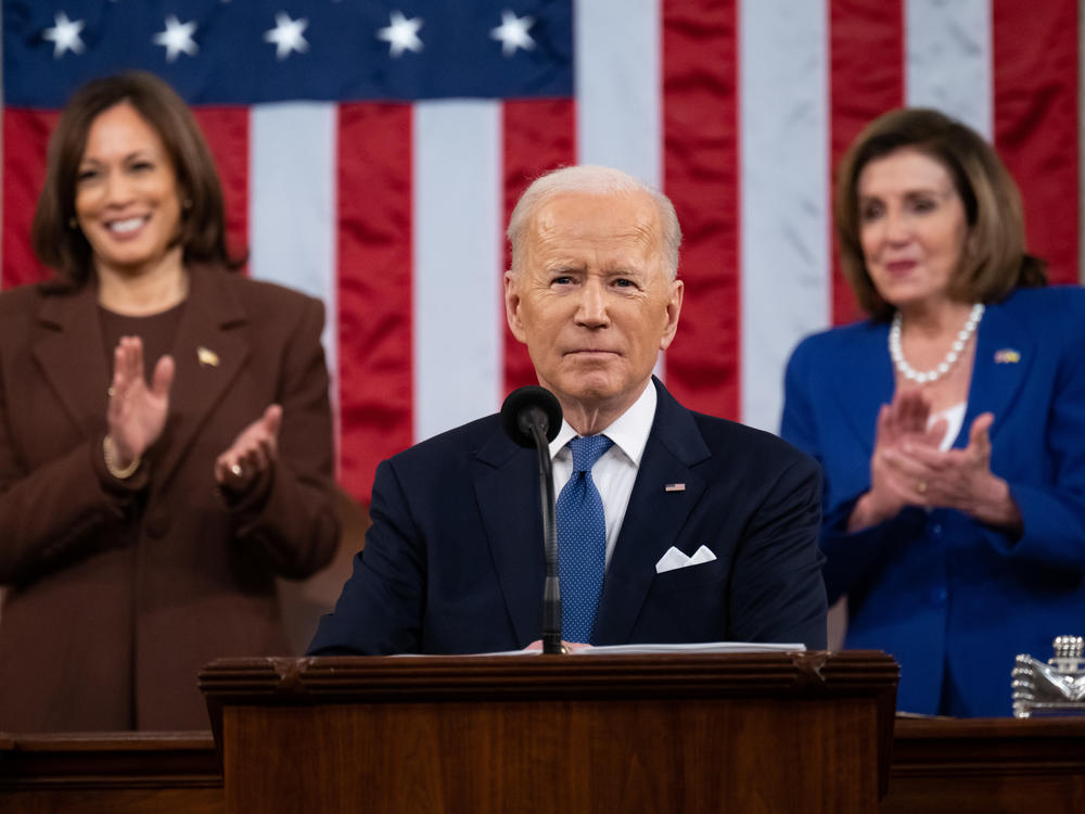 President Biden's approval ratings have risen since he delivered the State of the Union address Tuesday, according to a new NPR/<em>PBS NewsHour</em>/Marist poll.