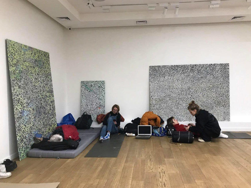 In Kyiv, the Voloshyn gallery is now a bomb shelter and refuge for artists and gallery staff.