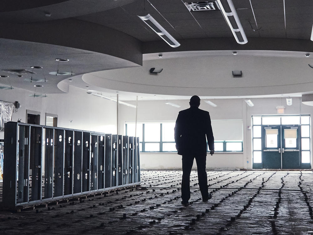 On Sept. 1, 2021, 7 inches of rain from the remains of Hurricane Ida hammered down on Cresskill Middle/High School in Bergen County, N.J. Superintendent Michael Burke walks through what's left of the media center.