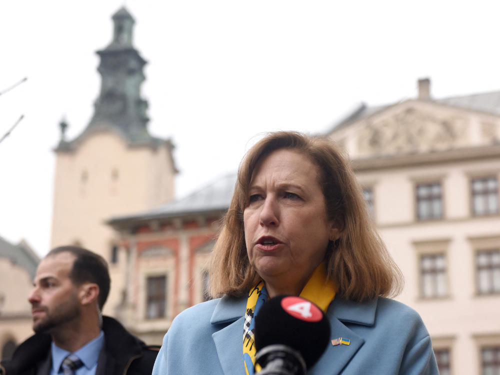The acting U.S. ambassador to Ukraine, Kristina Kvien, left Ukraine last month when the invasion began and is now just over the border in Poland.