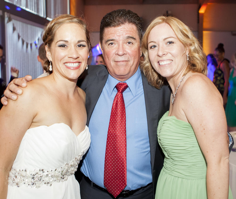 Janeth Nuñez del Prado (left) with her father Hugo Nuñez del Prado and sister Cynthia Saunders in 2014. Hugo died from COVID in May 2021.